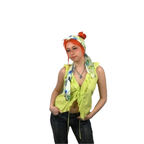 Zara Lime Vest With  Tie - Picture 1 of 3